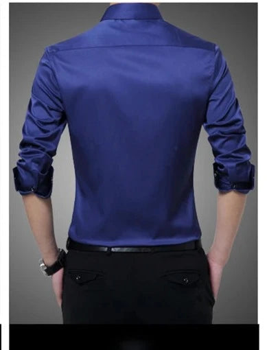 Embroidery Collar Slim Fit Shirt