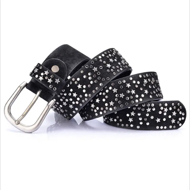 Elegant Punk Rivet Leather Belt