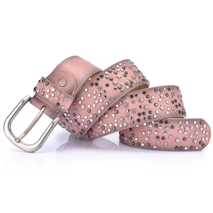 Elegant Punk Rivet Leather Belt