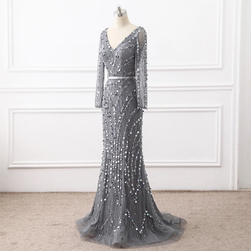 Exquisite Heavy Beading Handmade Evening Dress
