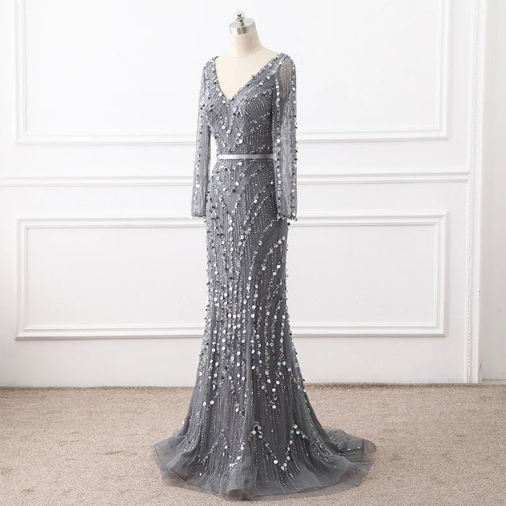 Exquisite Heavy Beading Handmade Evening Dress