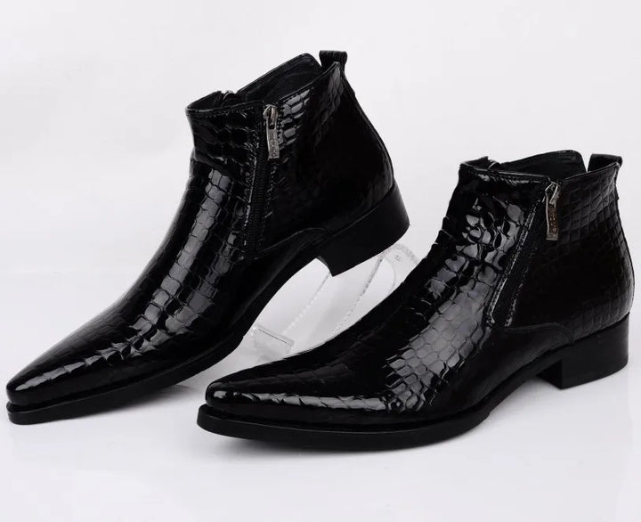 Classic Black Pointed Toe Leather Dress Shoes