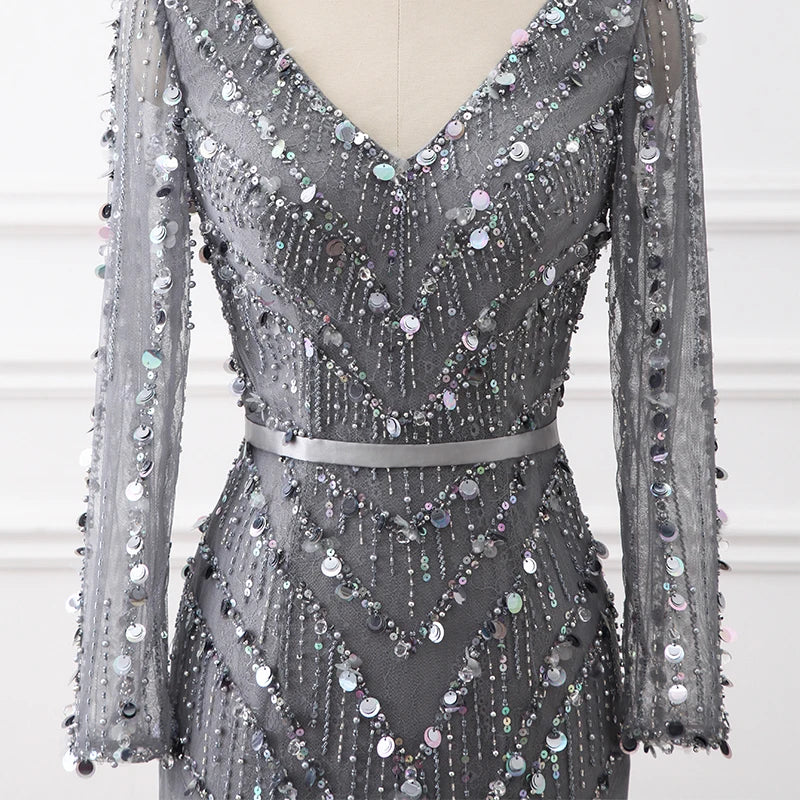 Exquisite Heavy Beading Handmade Evening Dress