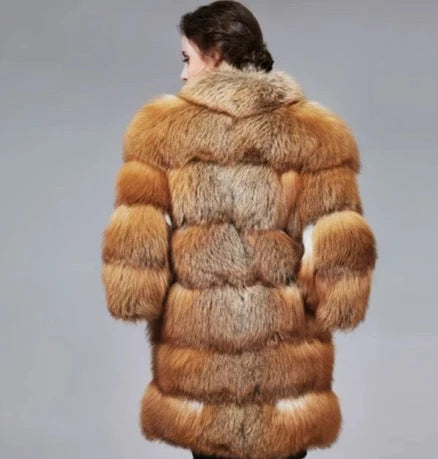 Turndown Collar Women's Fur Coat
