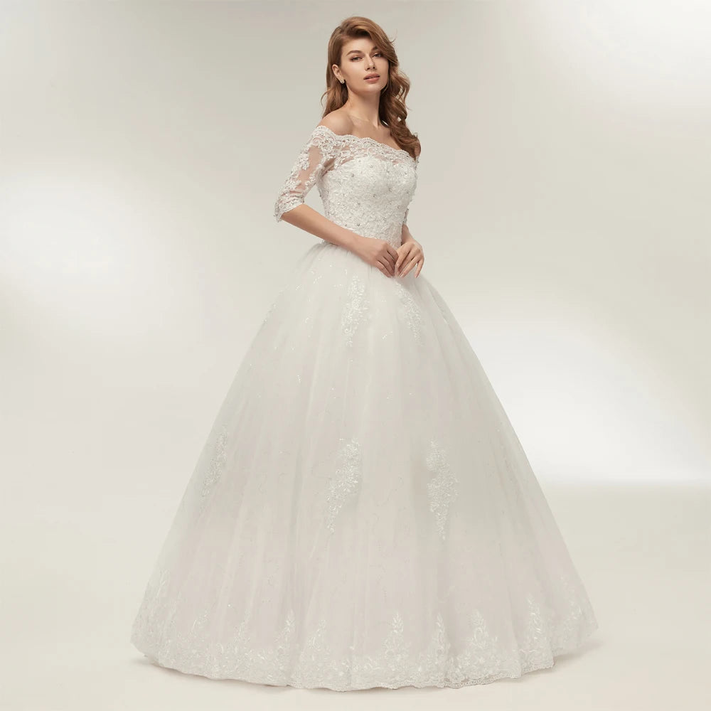 Lace Ball Round Bridal Dress