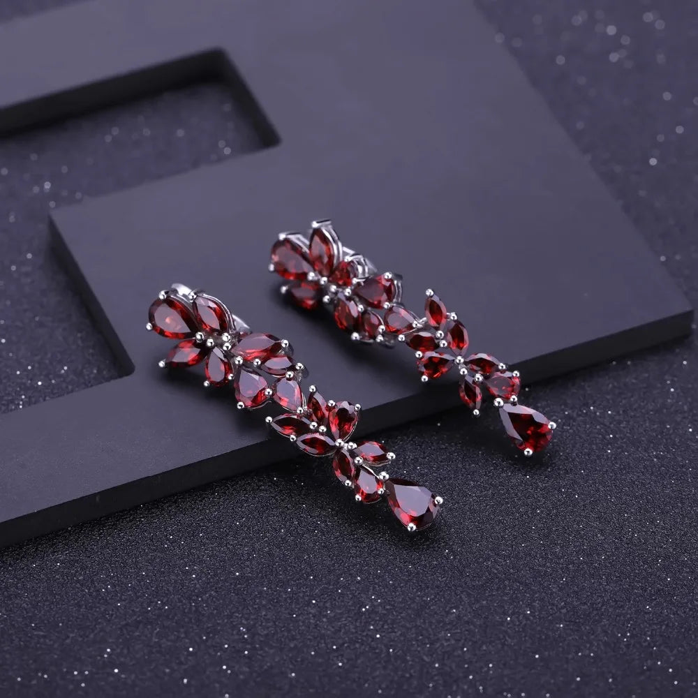 Charming Garnet Drop Earrings