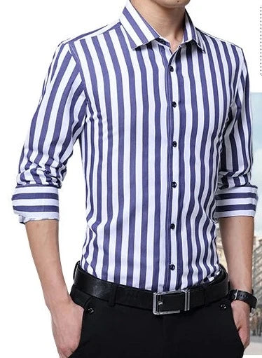 Striped Long Sleeve Cotton Shirts