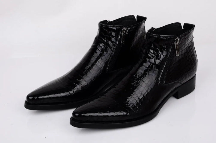Classic Black Pointed Toe Leather Dress Shoes