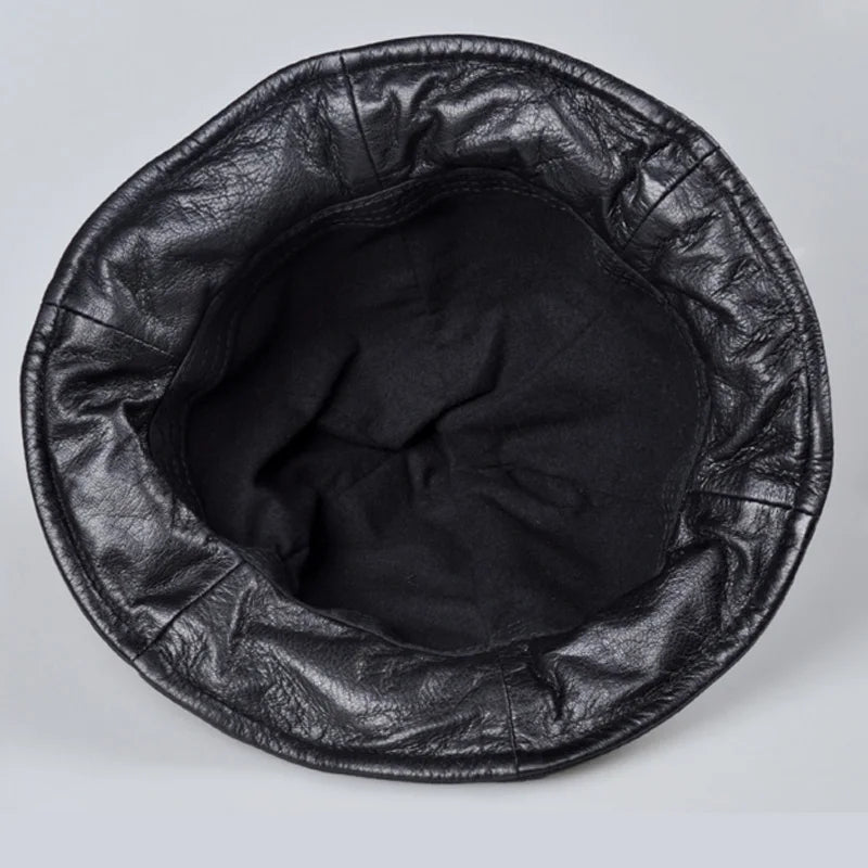 Trendy Leather Beanie Hat