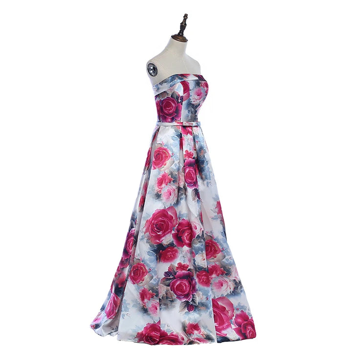 Gorgeous Floral Print Prom Party Dress