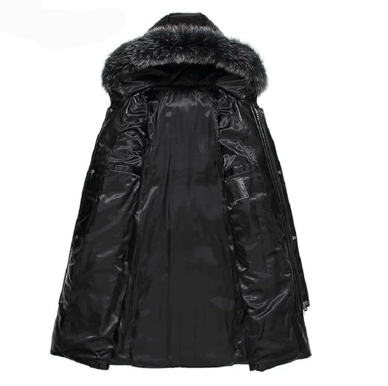 Refined Warm Duck Down Long Hooded Jacket