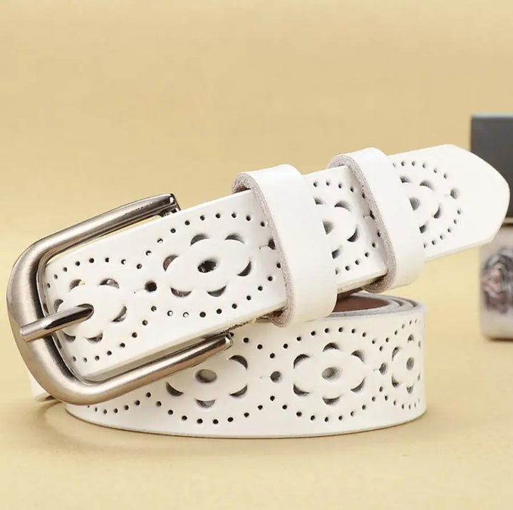 Stylish Hollow Flower Leather Waist Belt