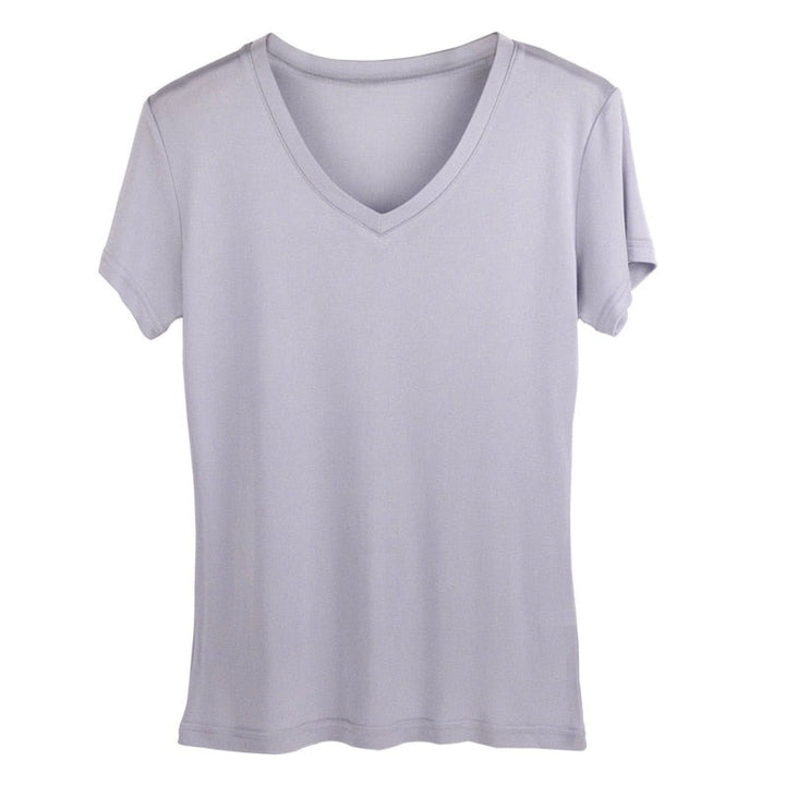 V Neck Real Silk Women's T-shirt| All For Me Today