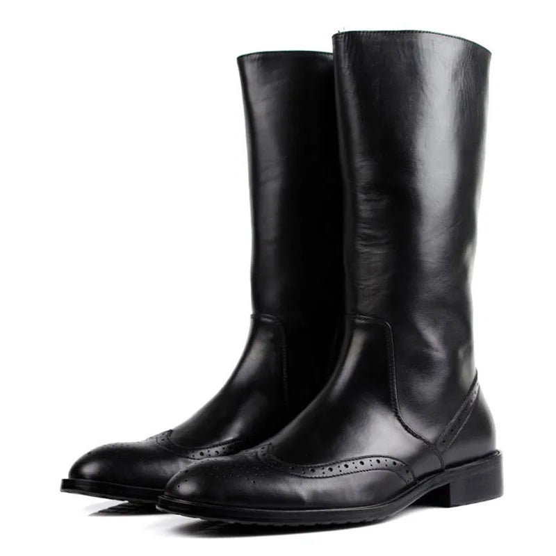 Luxury Knee-High Motorcycle Riding Boots