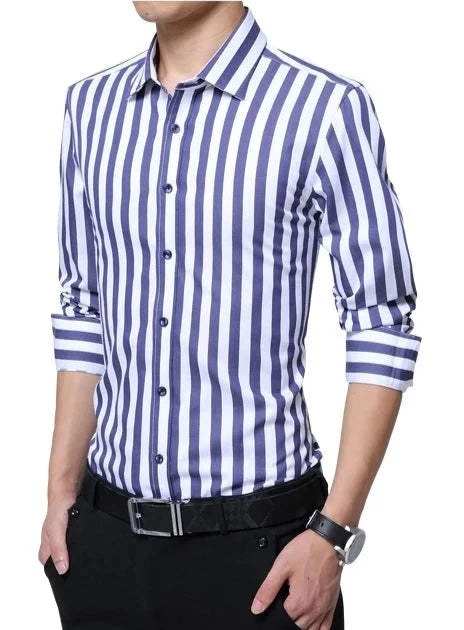 Striped Long Sleeve Cotton Shirts