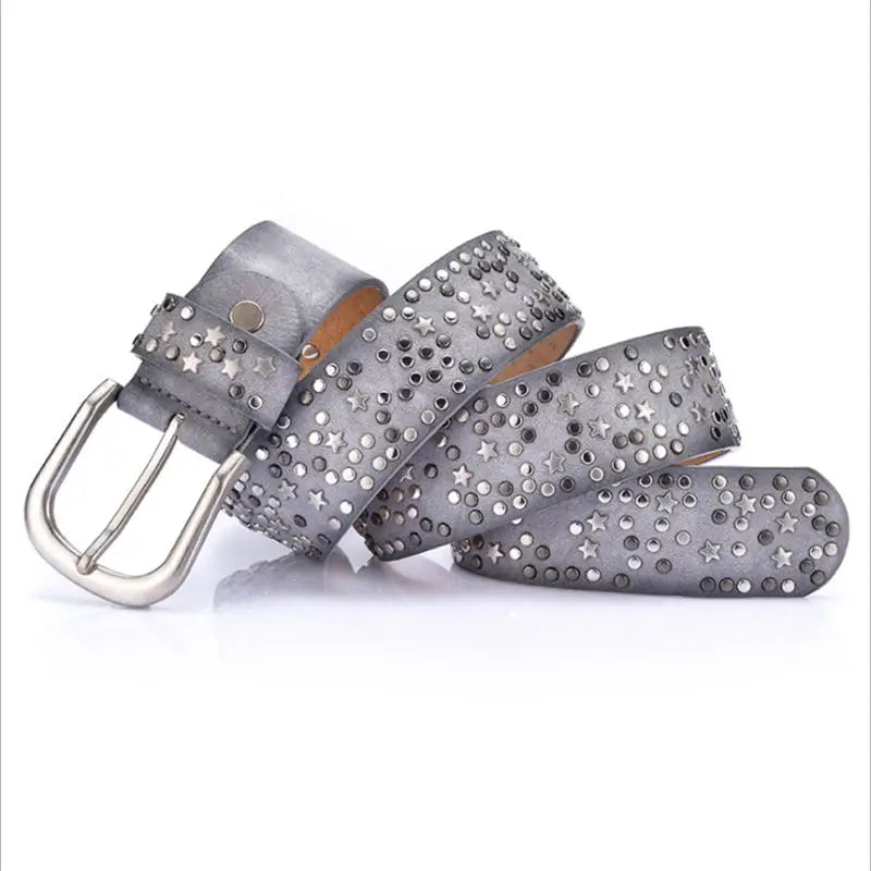 Elegant Punk Rivet Leather Belt