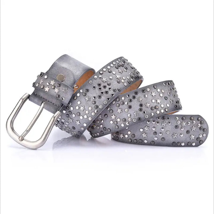 Elegant Punk Rivet Leather Belt