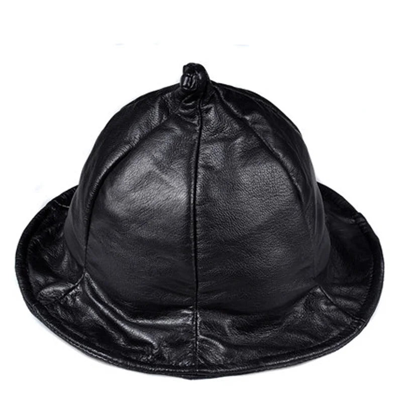 Trendy Leather Beanie Hat