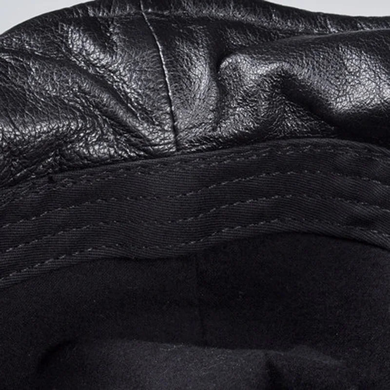 Trendy Leather Beanie Hat