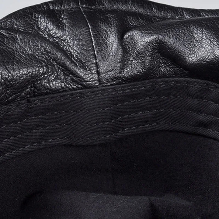 Trendy Leather Beanie Hat