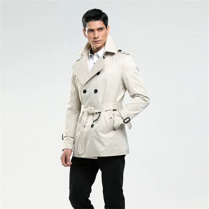 Double Breasted Slim Fit Trench Coat