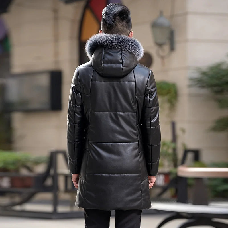 Refined Warm Duck Down Long Hooded Jacket