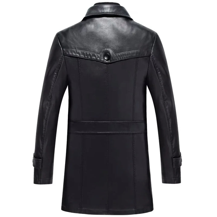 Trendy Soft Matte Leather Trench Coat