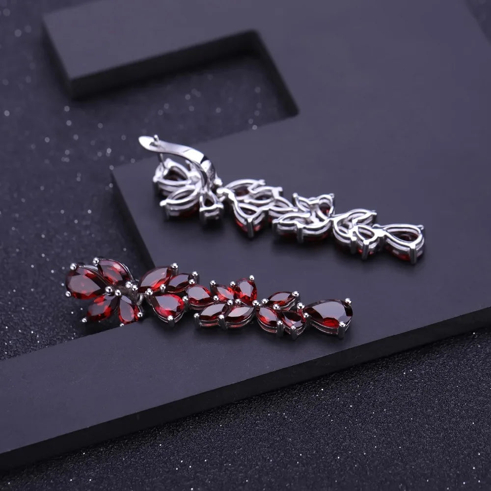 Charming Garnet Drop Earrings