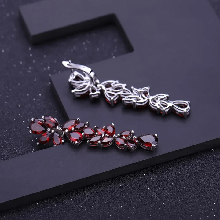 Charming Garnet Drop Earrings