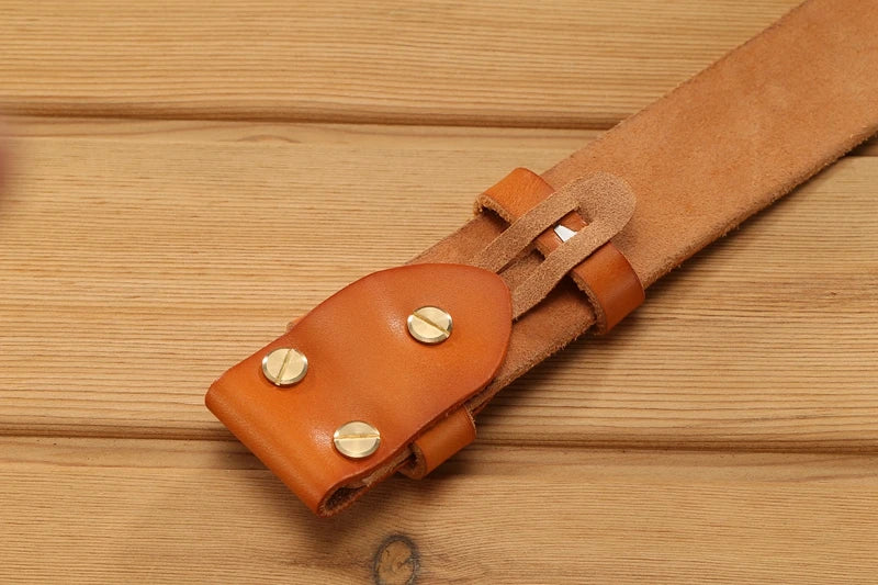 Luxury Brass Flower Buckle Leather Belt