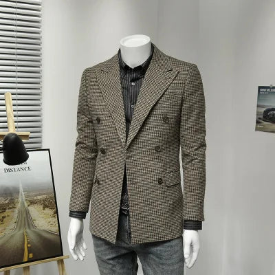 Regal Double Breasted Plaid Blazer