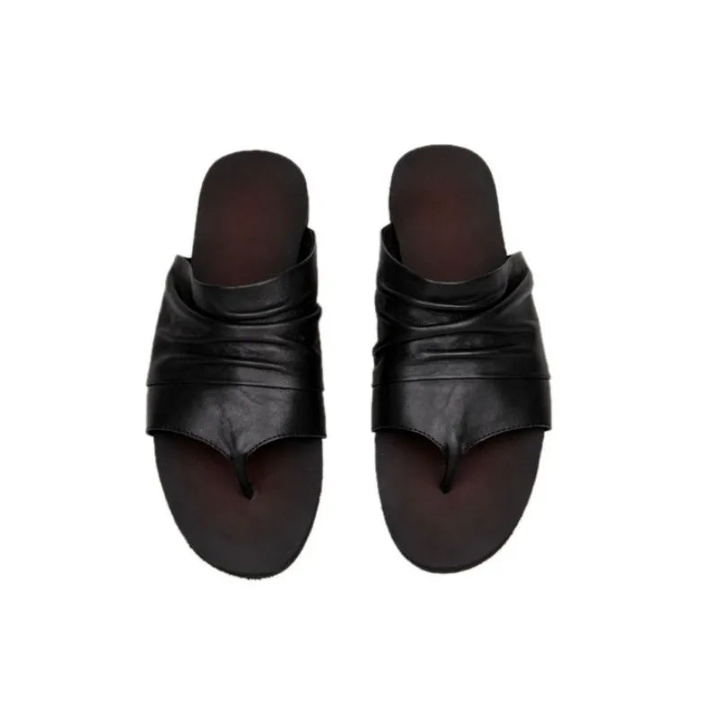 Classic Genuine Leather Slip-On Sandals