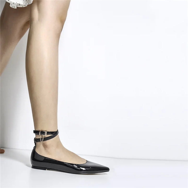 Bright Shine Ankle Chain Flats