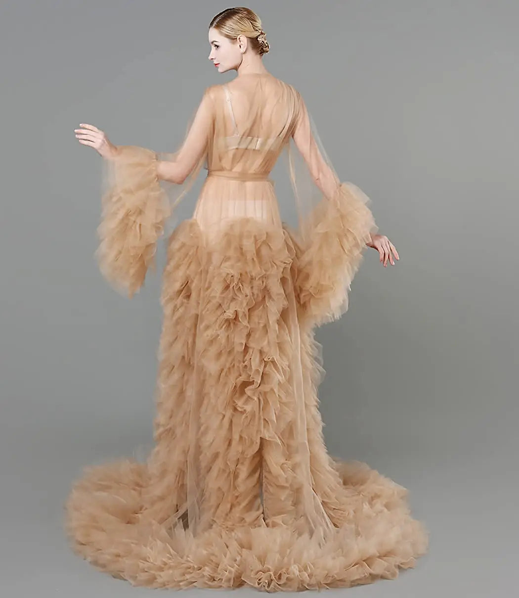 Exquisite Fluffy Tulle Maternity Dress