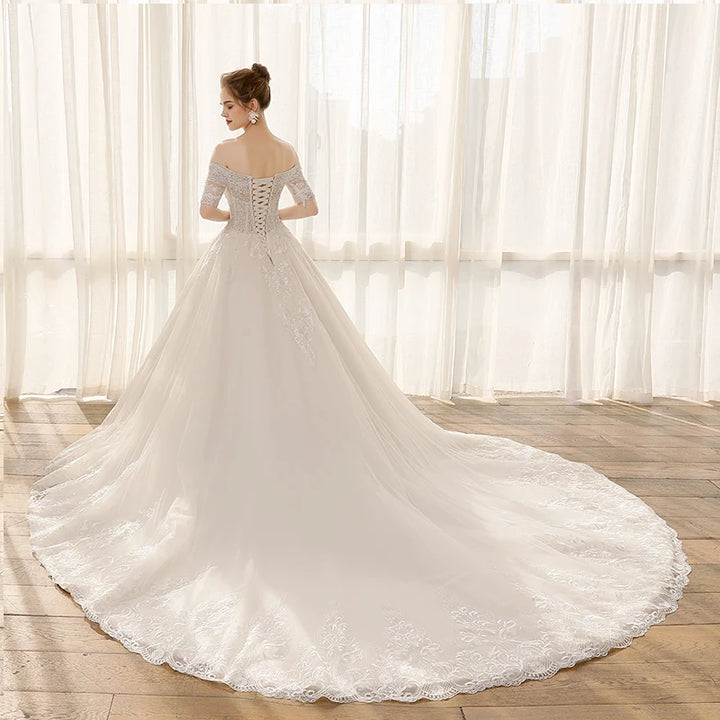 Sophisticated Crystal Beaded Bridal Gown