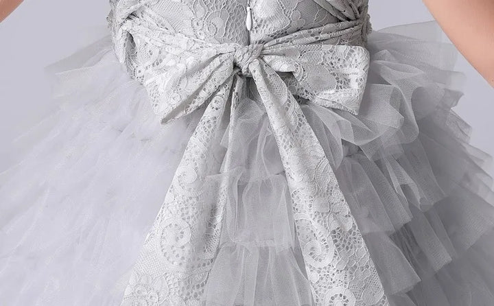 Slick Tiered Tulle Flower Party Dress