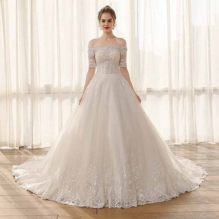 Sophisticated Crystal Beaded Bridal Gown