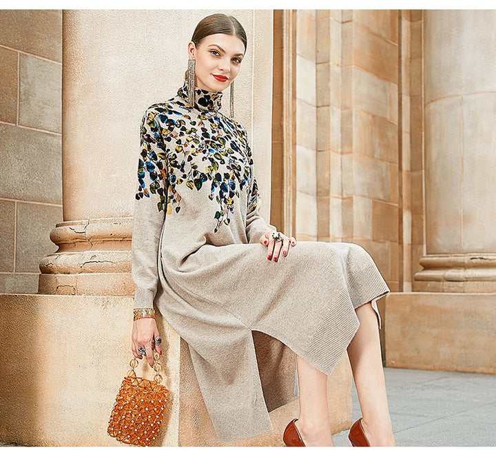 Elegant High Collar Formal Dress