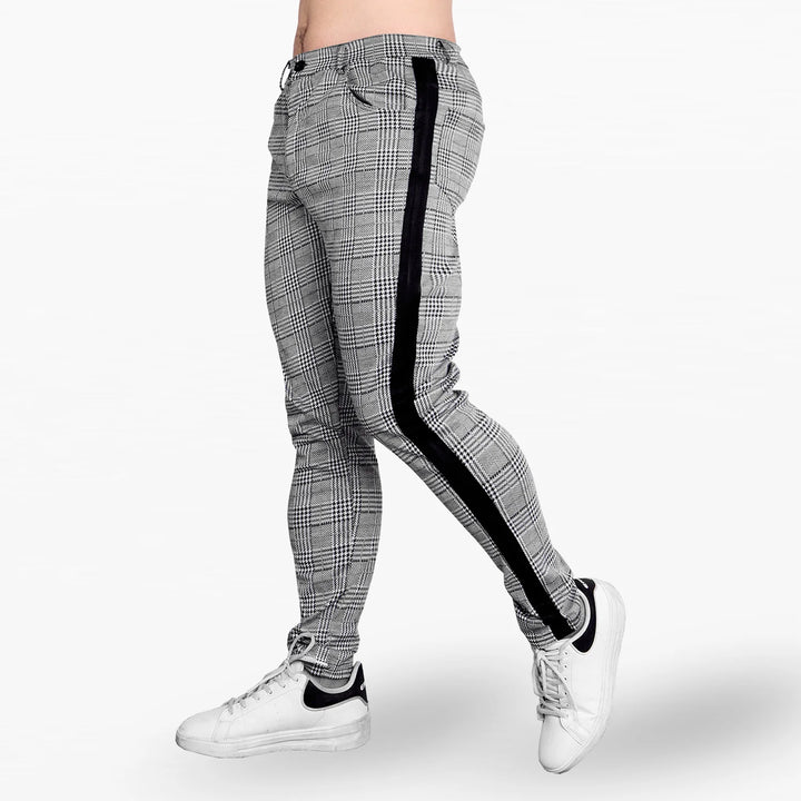 Trendy Plaid Stripe Jogger Pants