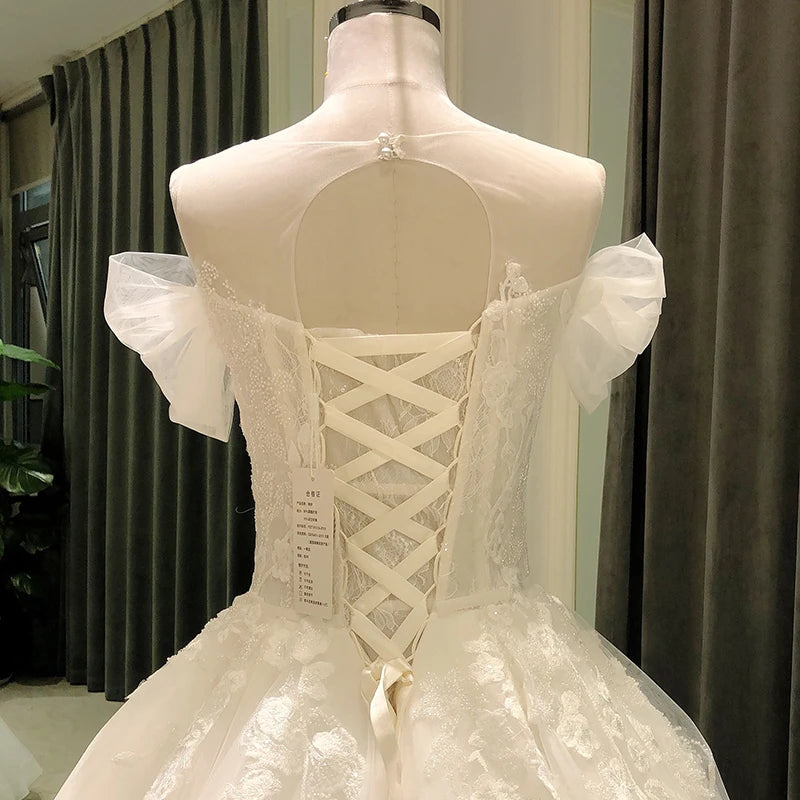 Elegant Lace Crystal Bridal Dress