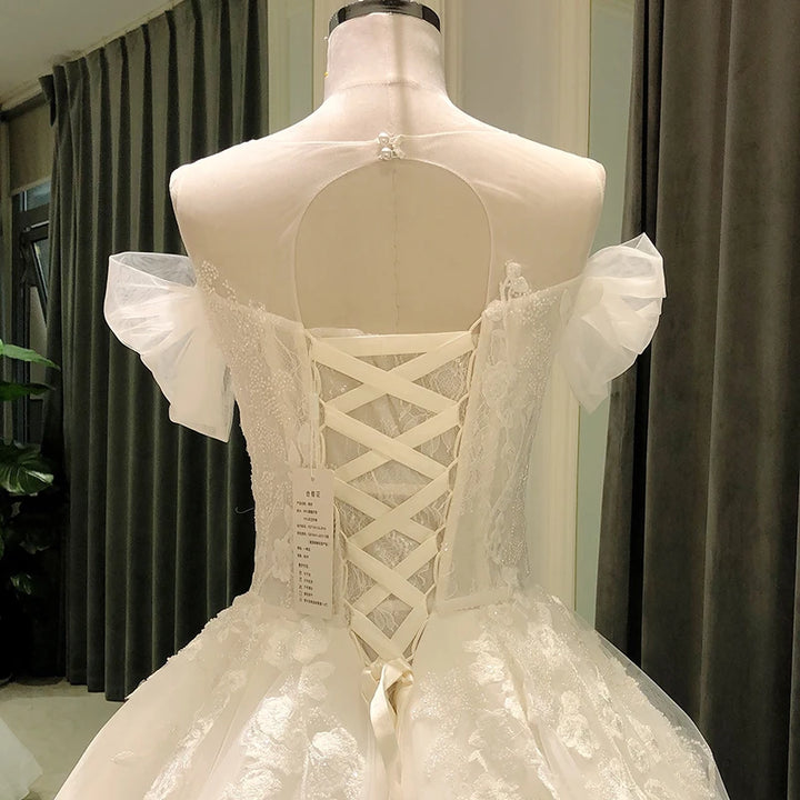 Elegant Lace Crystal Bridal Dress