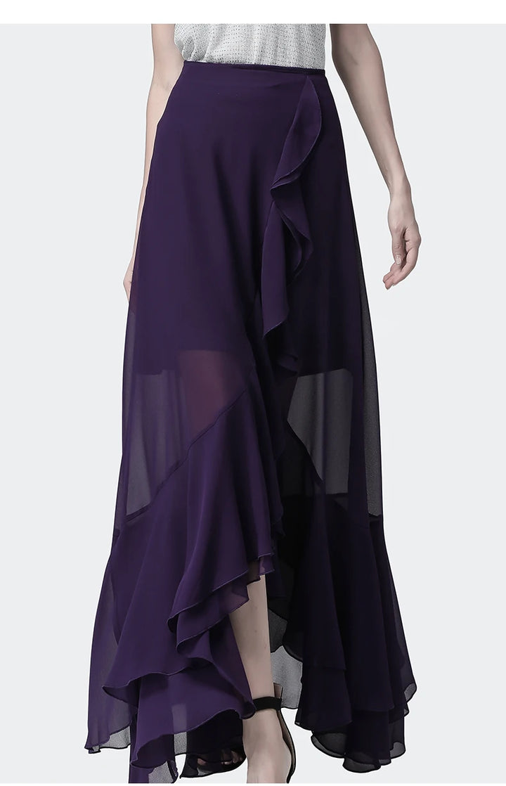 Elegant High Waist Slim-fit Maxi Skirt