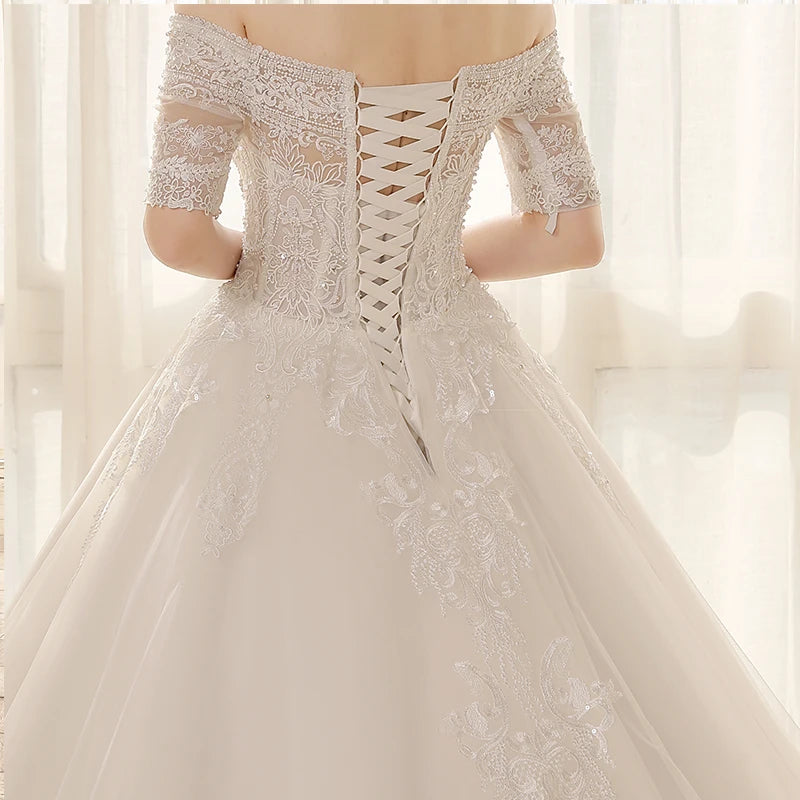 Sophisticated Crystal Beaded Bridal Gown