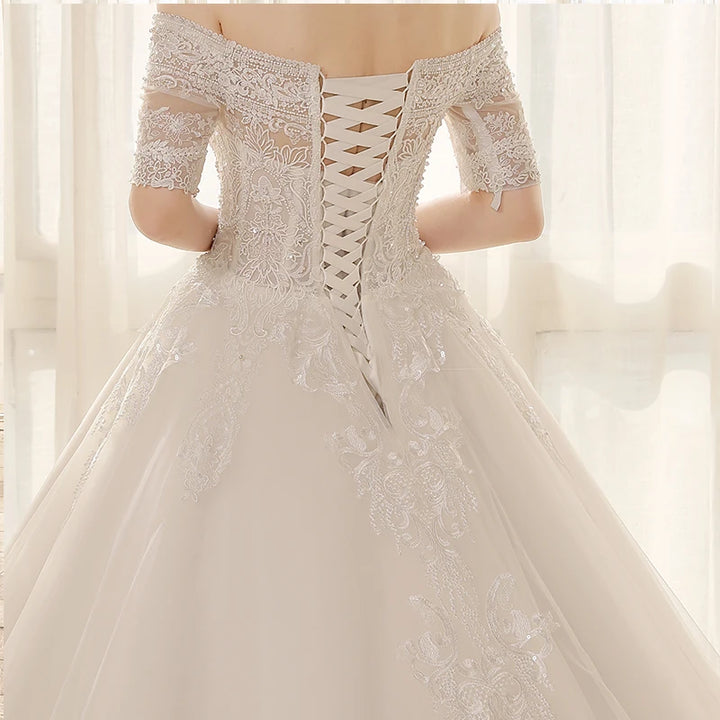 Sophisticated Crystal Beaded Bridal Gown