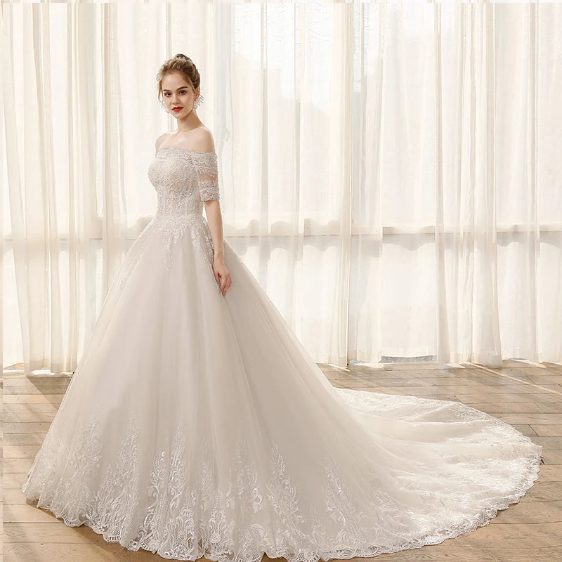 Sophisticated Crystal Beaded Bridal Gown
