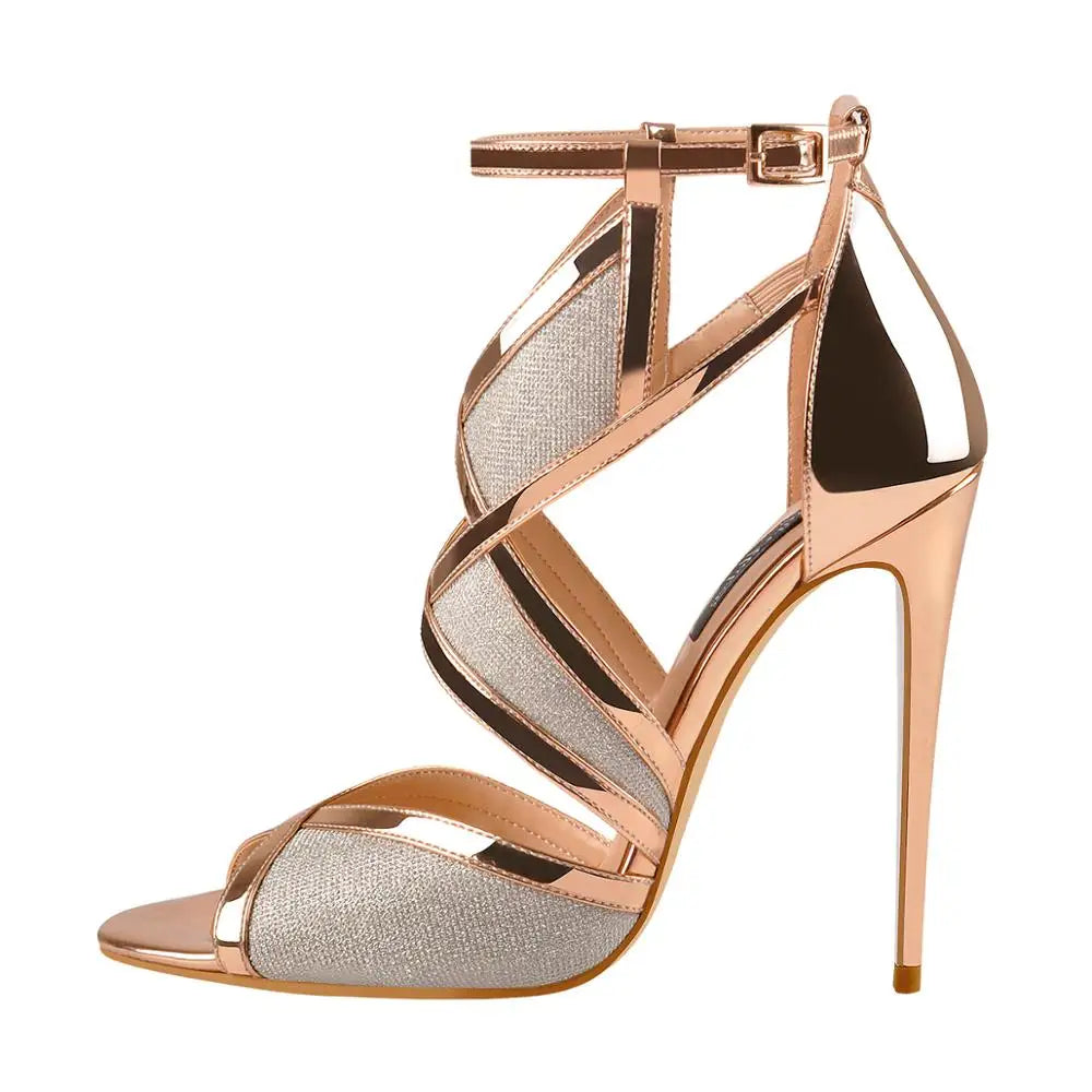 Golden Glamour Stiletto Sandals