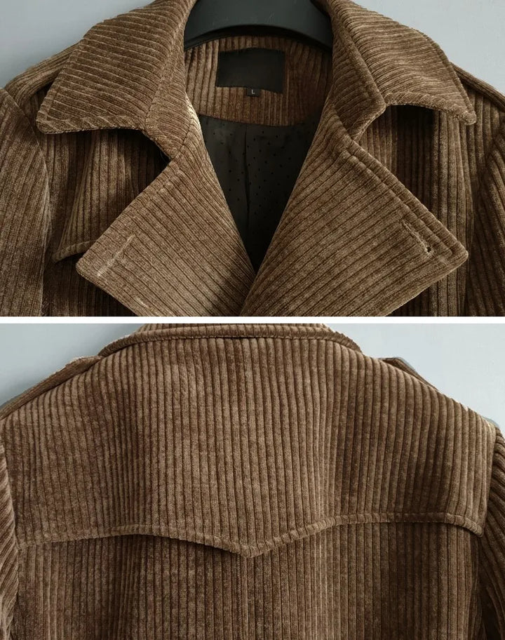 Chenille Stripe Trench Coat