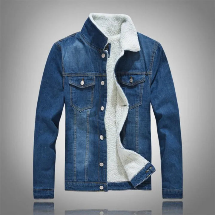 Bomber Wool-Lined Denim Jacket