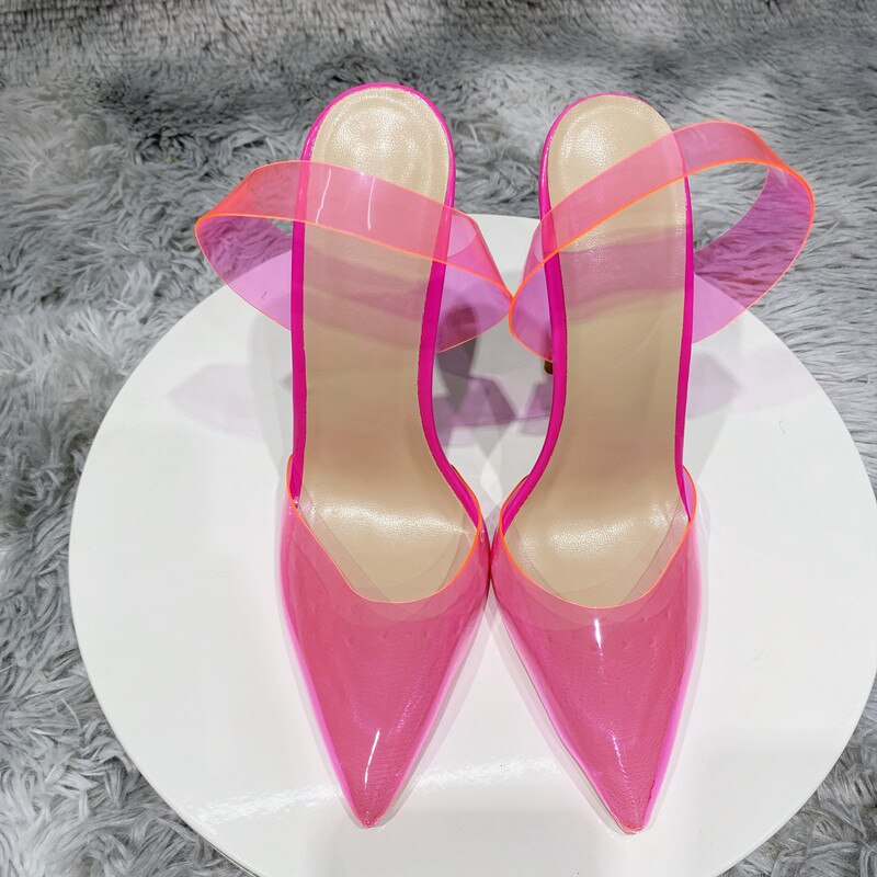 Fuchsia Pink Transparent Women High Heel Stiletto Pumps| All For Me Today