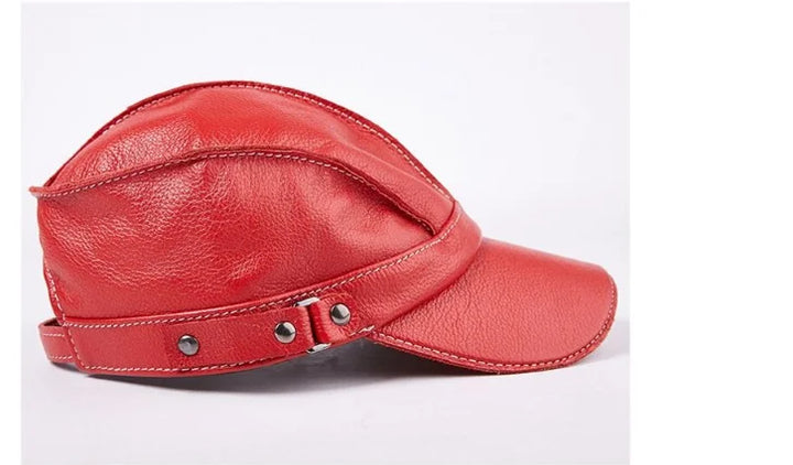 Fashionable Real Leather Baseball Cap